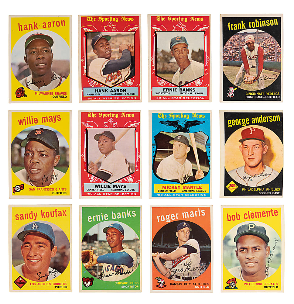 1959 Topps Collection (211) with (35+) Hall of Famers Including (3) Aaron, (3) Mays & Mantle