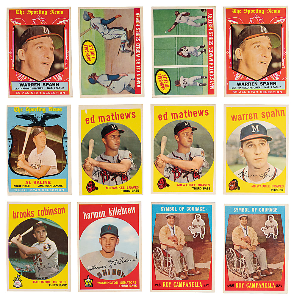 1959 Topps Collection (211) with (35+) Hall of Famers Including (3) Aaron, (3) Mays & Mantle