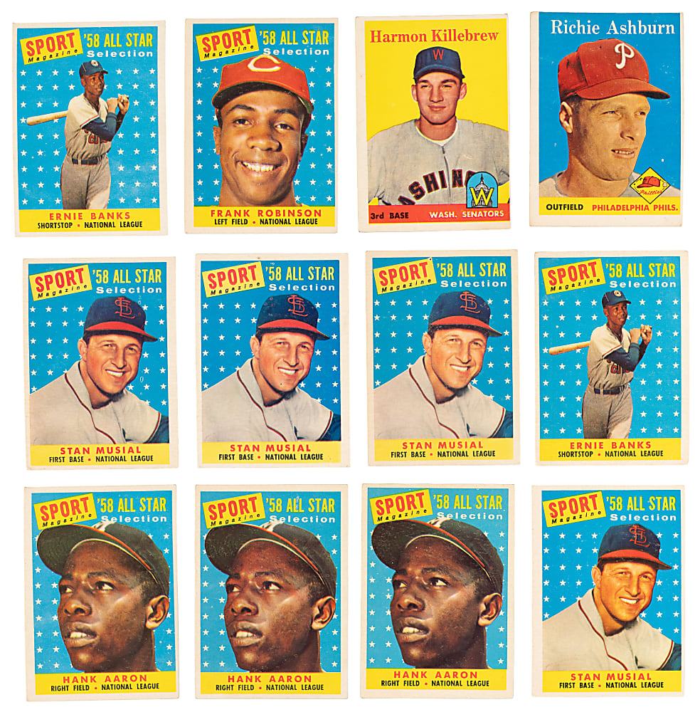 1958 Topps Collection (190) with (35+) Hall of Famers Including (5) Mays, (3) Aaron & (3) Mantle