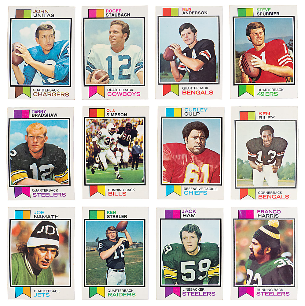 1973 Topps Football Near Complete Set (527/528) Plus Team Checklist Set (26)