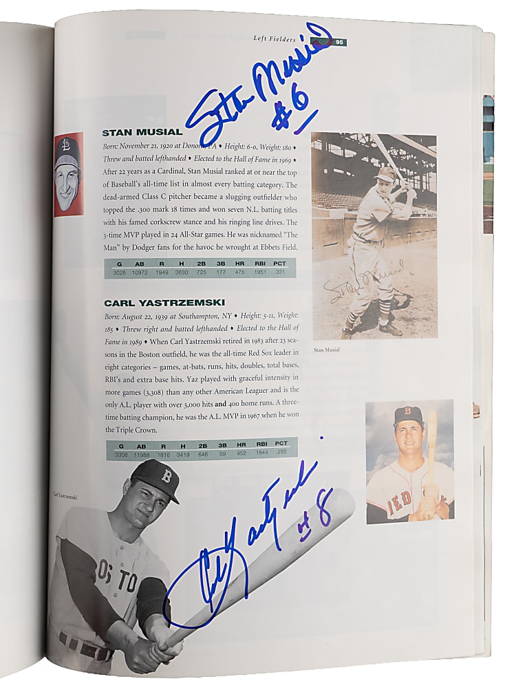 1994 Multi-Signed Hall of Fame Yearbook with (56) Total Signatures Including 1994 Inductees Carlton & Rizzuto, Plus DiMaggio, Aaron, Mays, Koufax