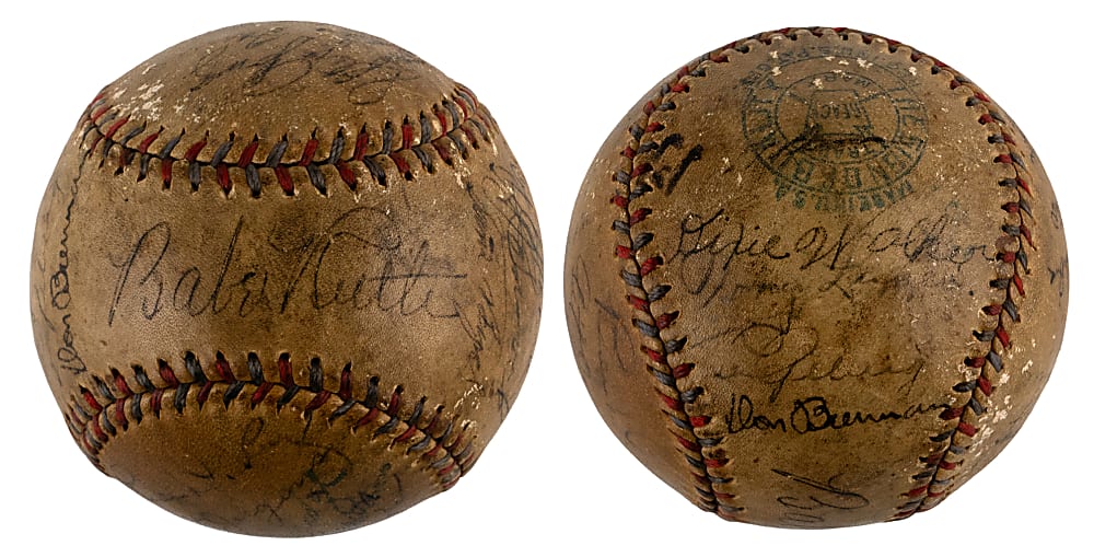 1933 New York Yankees Team-Signed OAL/Harridge Baseball with (23) Signatures Including Babe Ruth & Lou Gehrig - Full JSA LOA