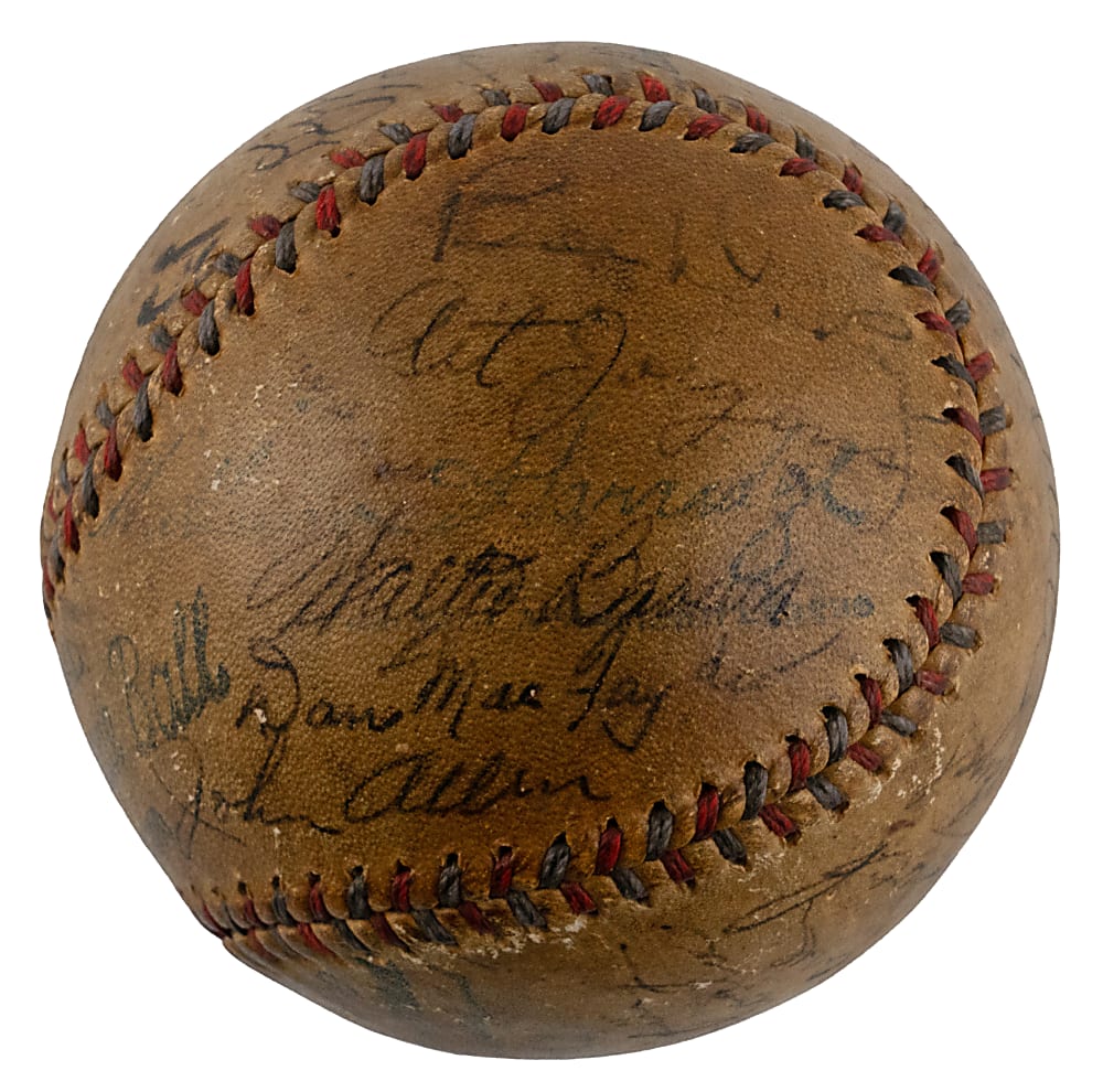 1933 New York Yankees Team-Signed OAL/Harridge Baseball with (23) Signatures Including Babe Ruth & Lou Gehrig - Full JSA LOA