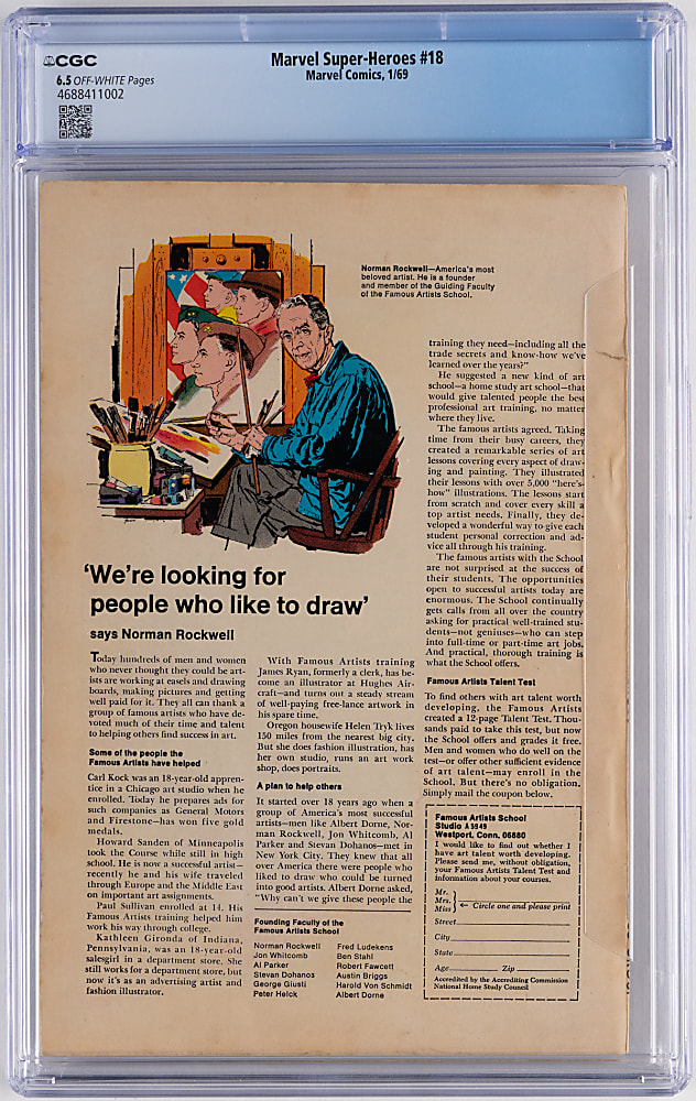 1969 Marvel Super-Heroes #18 First Appearance of The Guardians of the Galaxy - CGC 6.5