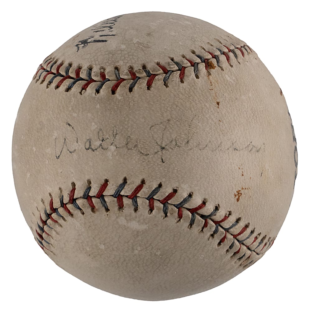 Walter Johnson Signed Tober Eastern League Baseball - Full JSA LOA
