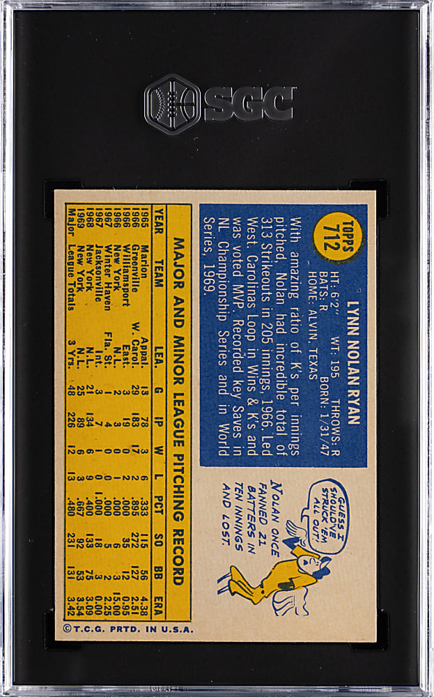 1970 Topps #712 Nolan Ryan High Number SGC NM/MT 8