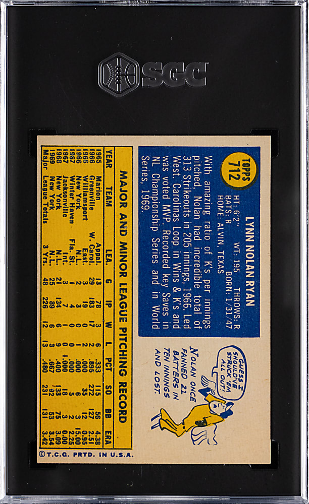 1970 Topps #712 Nolan Ryan High Number SGC EX/NM 6