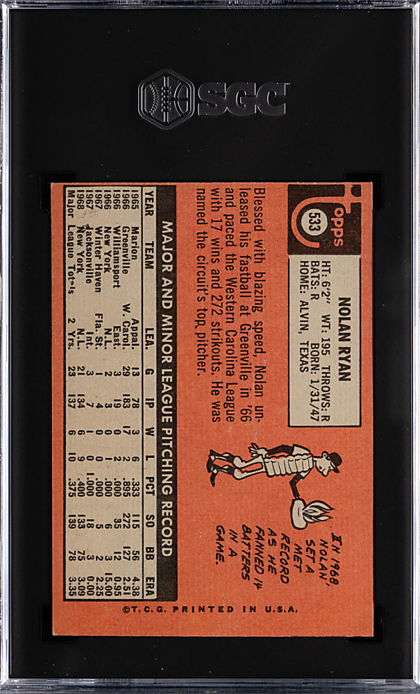 1969 Topps #533 Nolan Ryan SGC EX 5