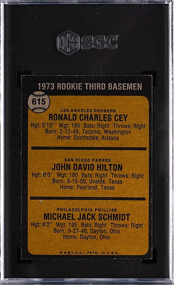 1973 Topps #615 Mike Schmidt Rookie SGC EX/NM 6