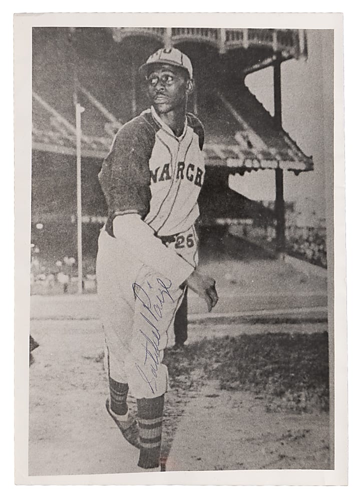Satchel Paige Signed 5x7 Negro League Photograph - Full JSA LOA