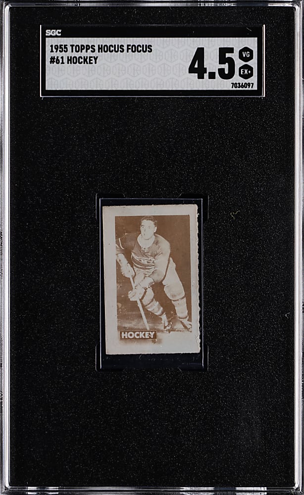 1955-1956 Topps Hocus Focus #61 Hockey (Jean Beliveau) SGC VG-EX+ 4.5