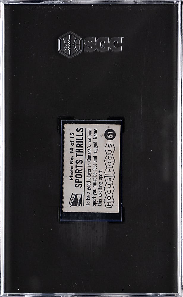 1955-1956 Topps Hocus Focus #61 Hockey (Jean Beliveau) SGC VG-EX+ 4.5