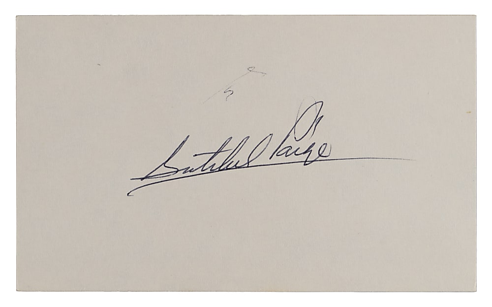 Satchel Paige Signed Index Card - Full JSA LOA