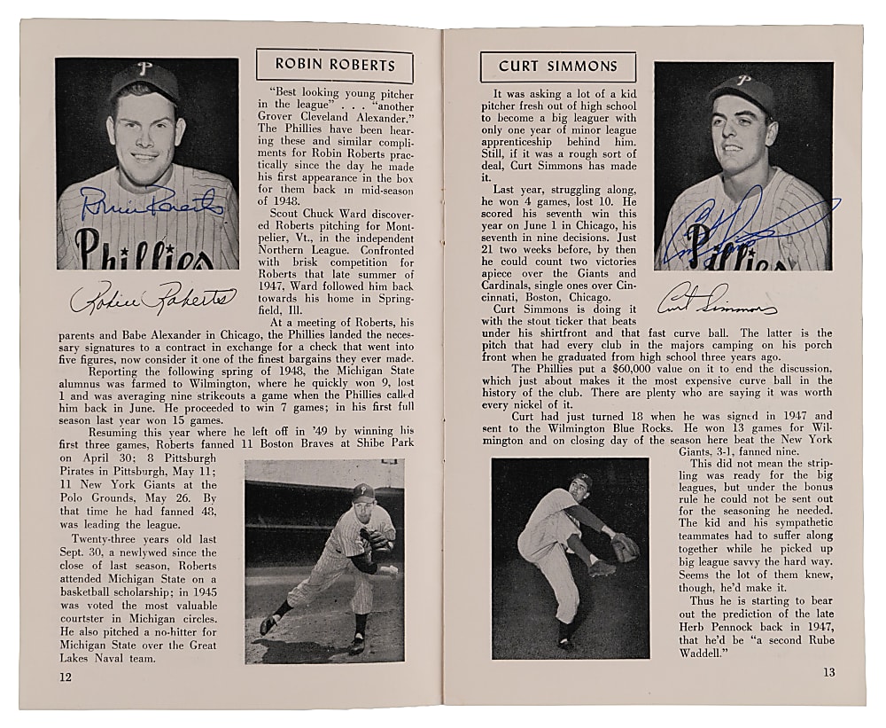 1950 Philadelphia Phillies “Whiz Kids” Team-Signed Yearbook with (16) Signatures Including Ashburn & Roberts