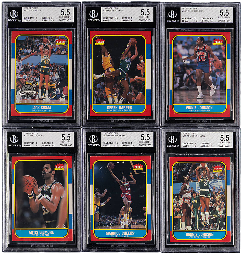 1986-1987 Fleer Basketball BGS Graded EX+ 5.5 Collection (36)