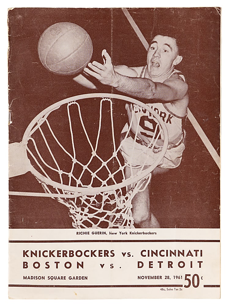 1961 Boston Celtics Multi-Signed Program with (10) Signatures Including (6) Hall of Famers with Auerbach, Cousy & Russell