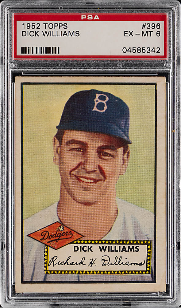 1952 Topps #396 Dick Williams High Number Rookie PSA EX-MT 6