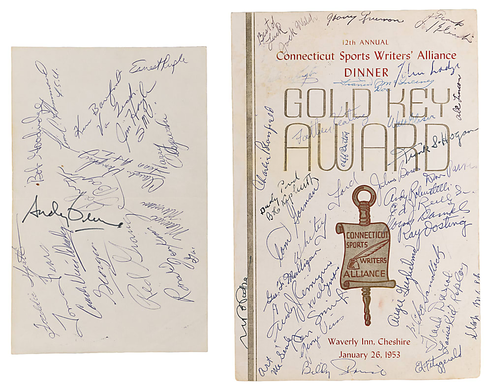 Multi-Signed Program/Sheet Pair with (46) Total Signatures Including Mel Allen, Red Grange & George Weiss - Both Individually Certified
