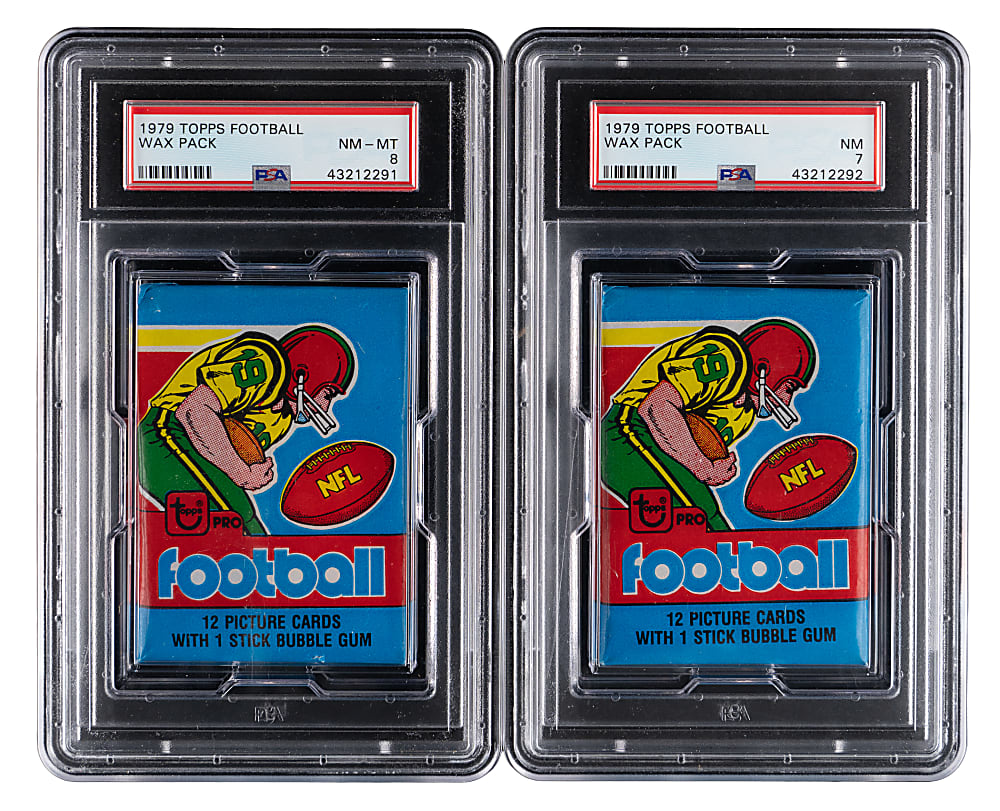 1979 Topps Football Unopened Wax Pack PSA Graded Pair