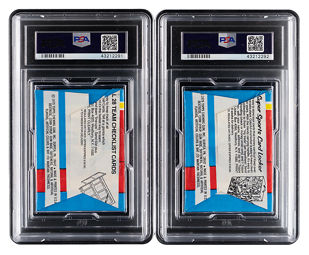 1979 Topps Football Unopened Wax Pack PSA Graded Pair