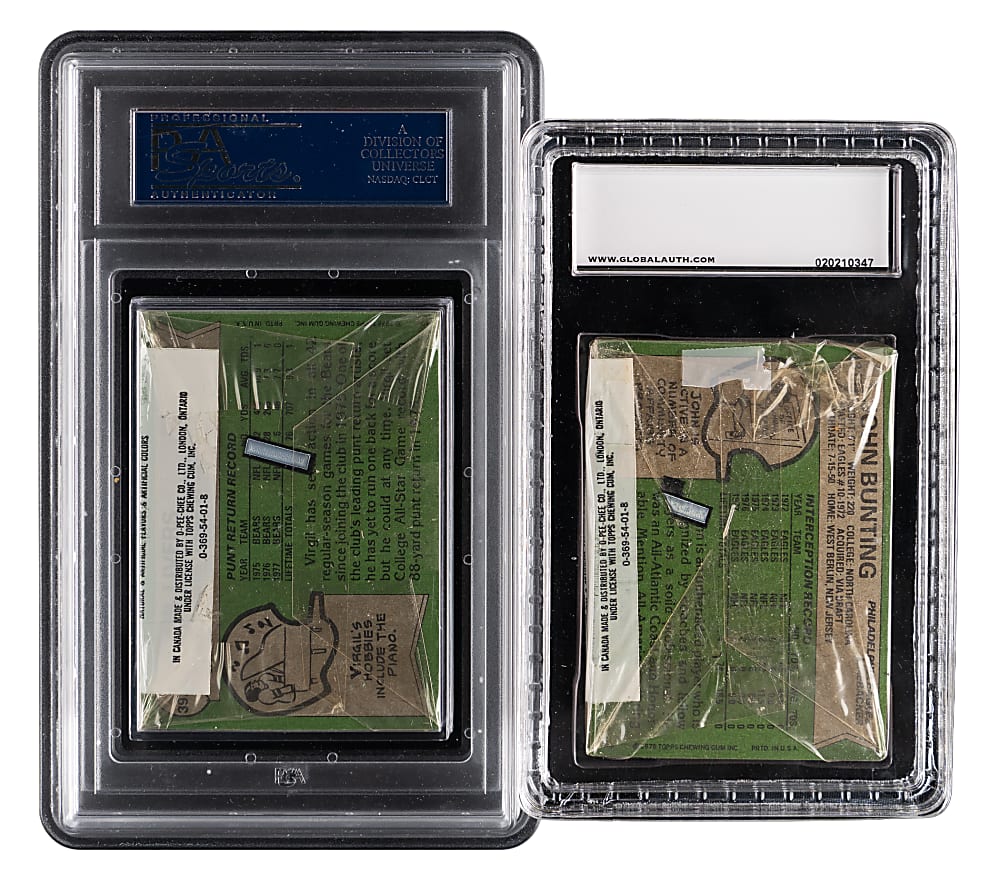 1978 Topps Football Unopened Cello Pack Pair with GAI NM-MT 8 (Lee Roy Selmon Top) and PSA MINT 9