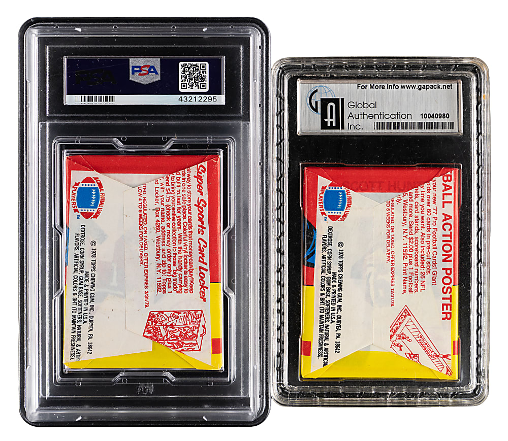 1978 Topps Football Unopened Graded Wax Pack Pair