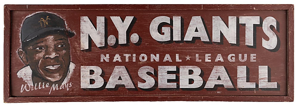 Willie Mays New York Giants National League Wooden Hanger Sign