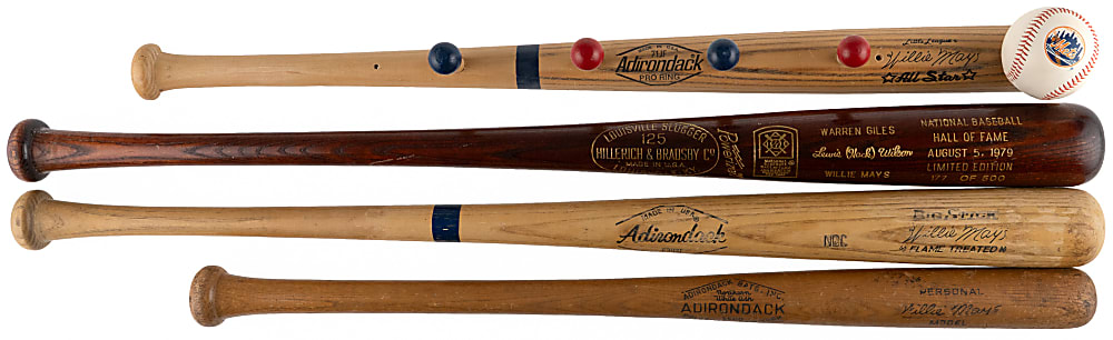 1960s-1970s Willie Mays Full-Size/Mini Bat Collection (9) with 1979 Hall of Fame Induction