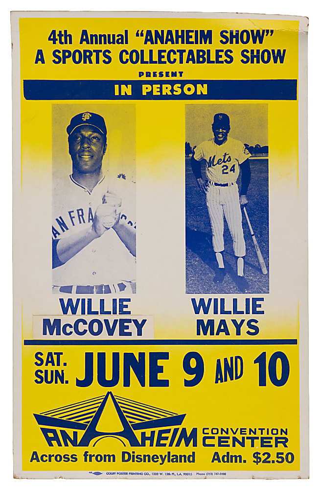 Willie Mays & Willie McCovey 4th Annual "Anaheim Show" Broadside Poster