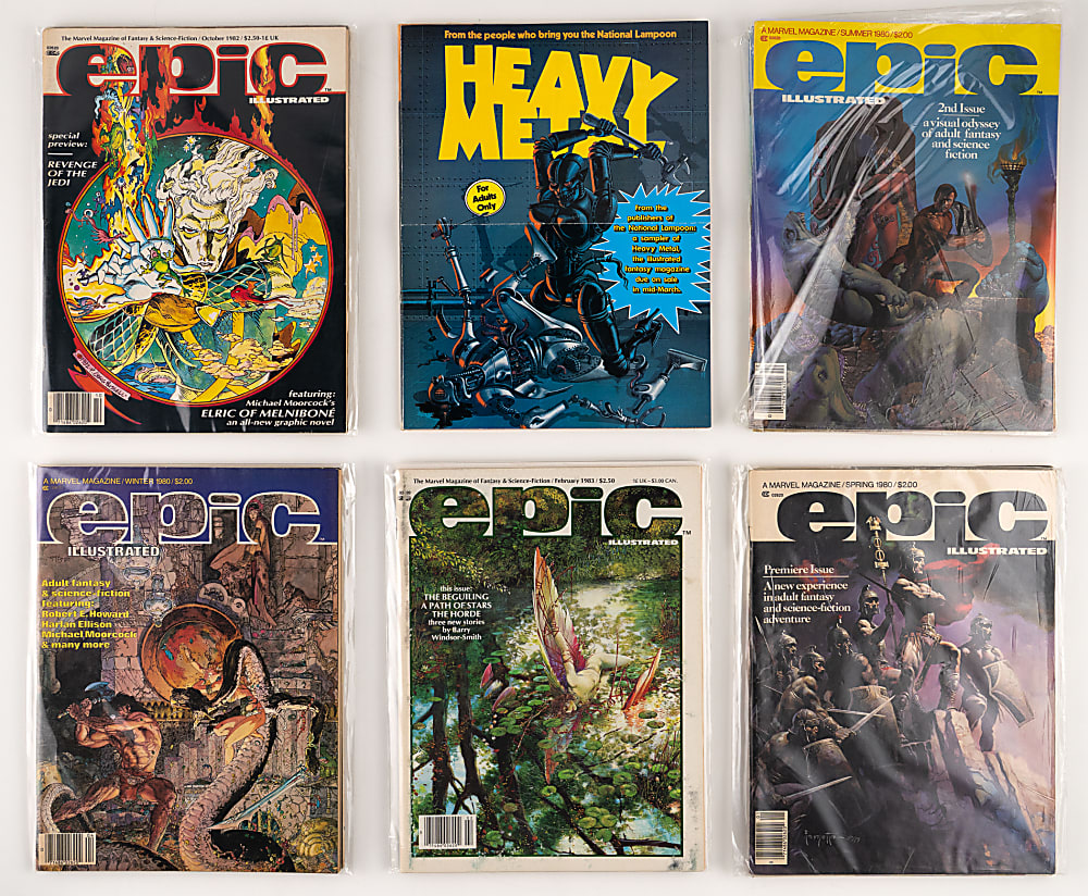 1970s-1980s Bronze Age Heavy Metal & Fantasy Magazine Collection (149)