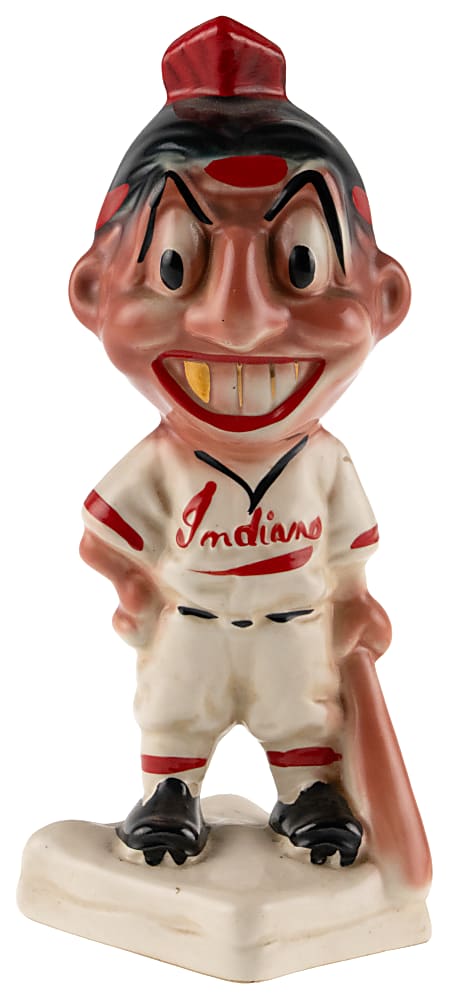 1940s Stanford Pottery Cleveland Indians Mascot "Gold Tooth" Statue Bank