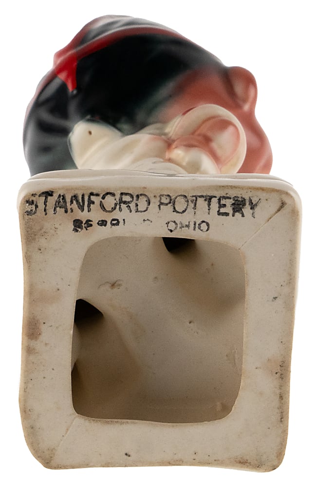 1940s Stanford Pottery Cleveland Indians Mascot "Gold Tooth" Statue Bank