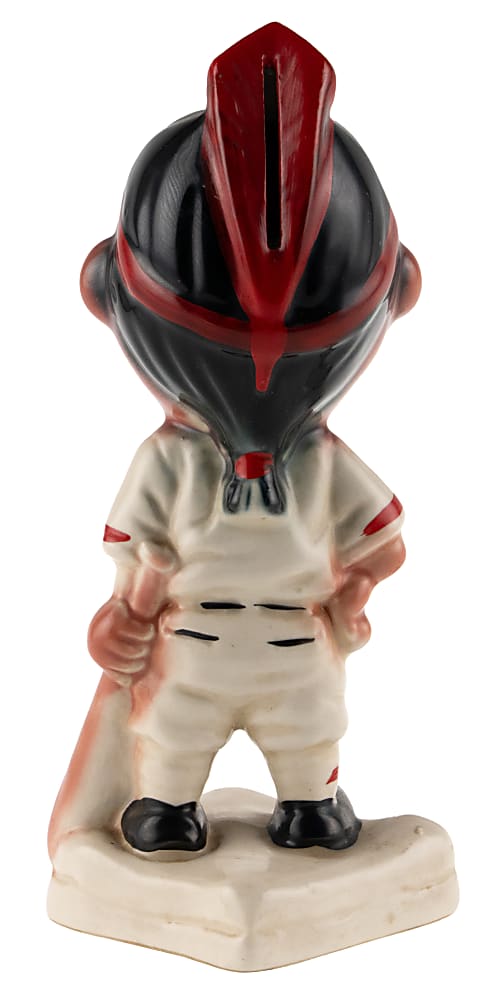 1940s Stanford Pottery Cleveland Indians Mascot "Gold Tooth" Statue Bank