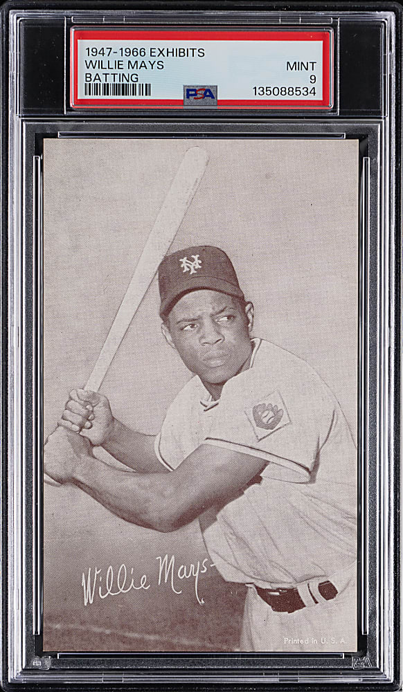 1947-1966 Exhibits Willie Mays Batting PSA MINT 9 - 1 of 3 Highest Graded!