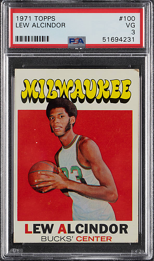 1971-1972 Topps Basketball #100 Lew Alcindor PSA VG 3