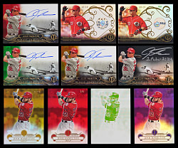 2014 & 2015 Topps Tribute Josh Hamilton Collection (10) with (4) Certified Autos & (3) #1/1