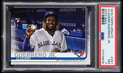 2019 Topps Update #US1 Vladimir Guerrero Jr. with Ball Rookie Shortprint PSA NM 7