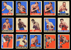 1948 Leaf Boxing Collection (15) with #48 Joe Louis & #64 Sugar Ray Robinson