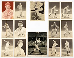 1934-1949 Premium Collection (23) with (13) Hall of Famers including Feller, Ott, 1934 Quaker Oats Ruth & 1949 Leaf Premium