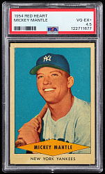 1954 Red Heart Dog Food Mickey Mantle PSA VG-EX+ 4.5