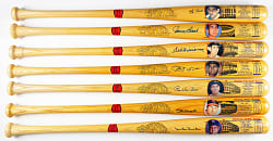 Hall of Famer Signed Cooperstown Bat. Co. Famous Player Series Bats (7) with Musial, Reese & T. Williams