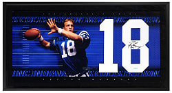 Peyton Manning Signed Indianapolis Colts Jersey Number 18 Framed Display - UDA Certified