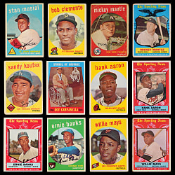 1959 Topps Near Complete Set (556/572) with Aaron, Mantle & Mays