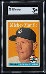 1958 Topps #150 Mickey Mantle SGC VG 3