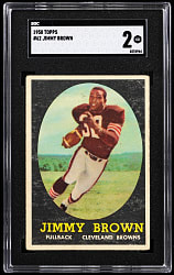 1958 Topps Football #62 Jim Brown Rookie SGC GOOD 2