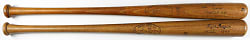 Babe Ruth and Stan Musial Store Model Bats with Babe Ruth University of North Carolina Example