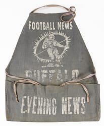 1940s Buffalo Evening News Canvas Newspaper Apron with "Football News" Logo