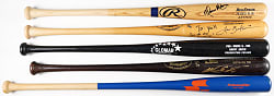 Mike Cubbage Estate Team-Issued Pro-Model Bats (5) with (3) Single-Signed By Alou, Berkman & Garciaparra
