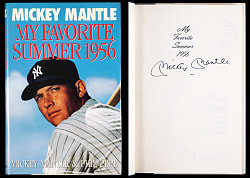 Mickey Mantle Signed "My Favorite Summer 1956 " Hardcover Book