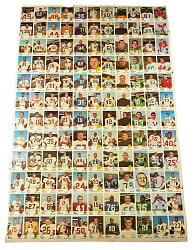1961 Fleer Football Low Series Complete Set (132) Uncut Sheet with Several Hall of Famers Including Jim Brown, Bart Starr & Johnny Unitas